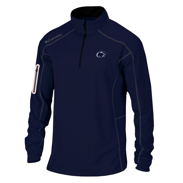 navy 1/4 zip Omni-Wick long sleeve with Penn State Athletic Logo